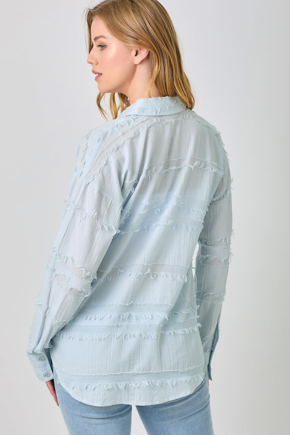 Button Down Textured Gauze Shirt