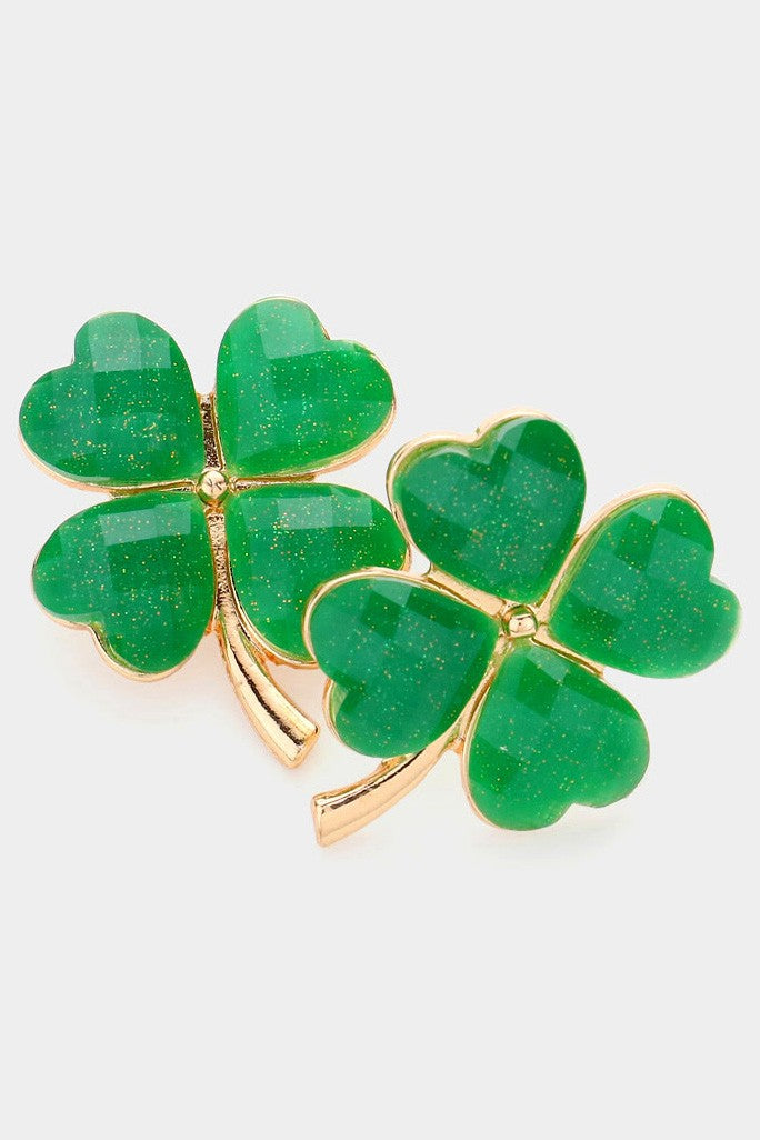 St Patrick's Day Clover Stud Earrings
