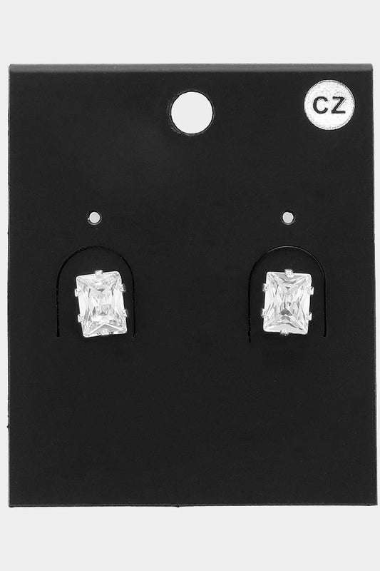 CZ Stone Stud Earrings