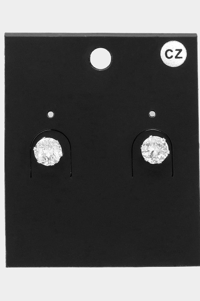CZ Stone Stud Earrings