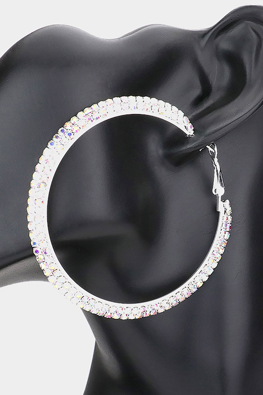 2 Row crystal rhinestone hoop earrings