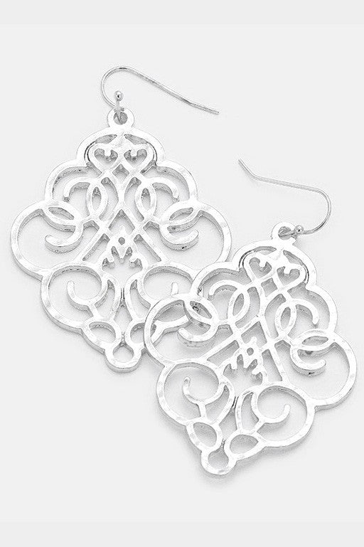 Floral Filigree Drop Earrings