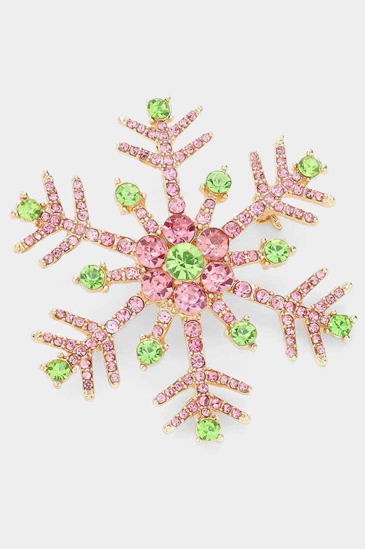 Crystal Pave Snowflake Pin Brooch / Pendant
