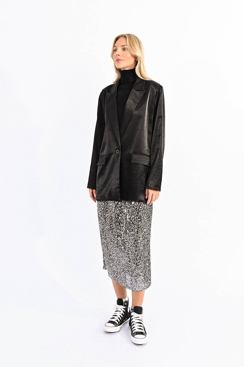 Wide Satin Blazer