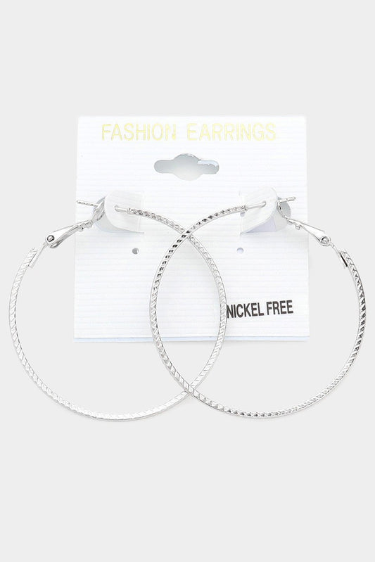 1.75 Inch Metal Hoop Earrings