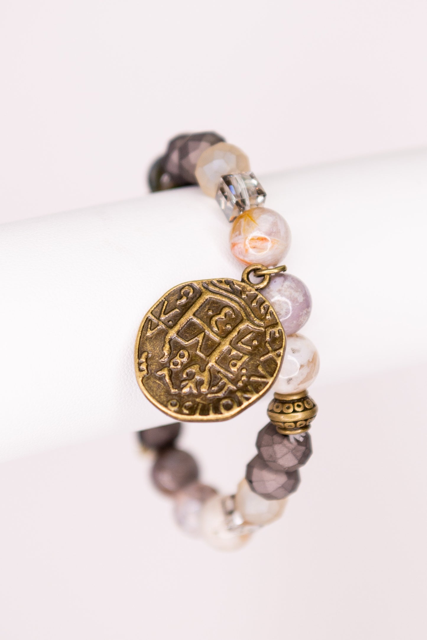Bamboo Agate Amber Bracelet