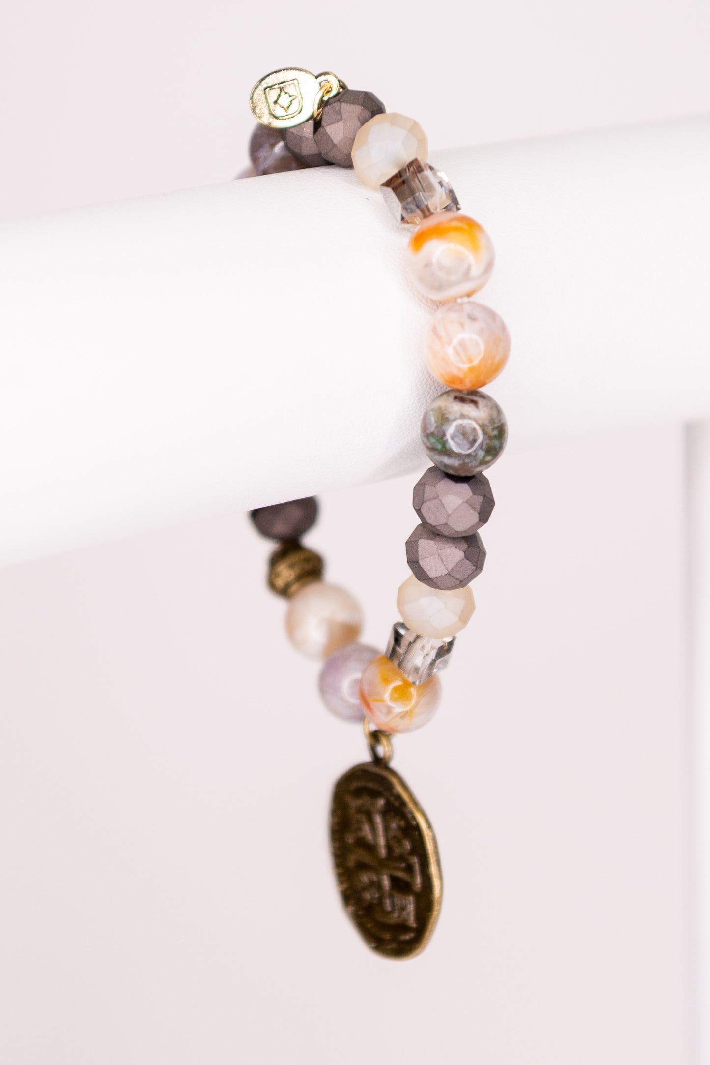 Bamboo Agate Amber Bracelet