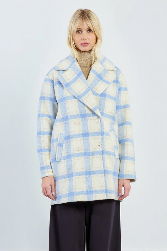 Blue Skies Plaid Coat