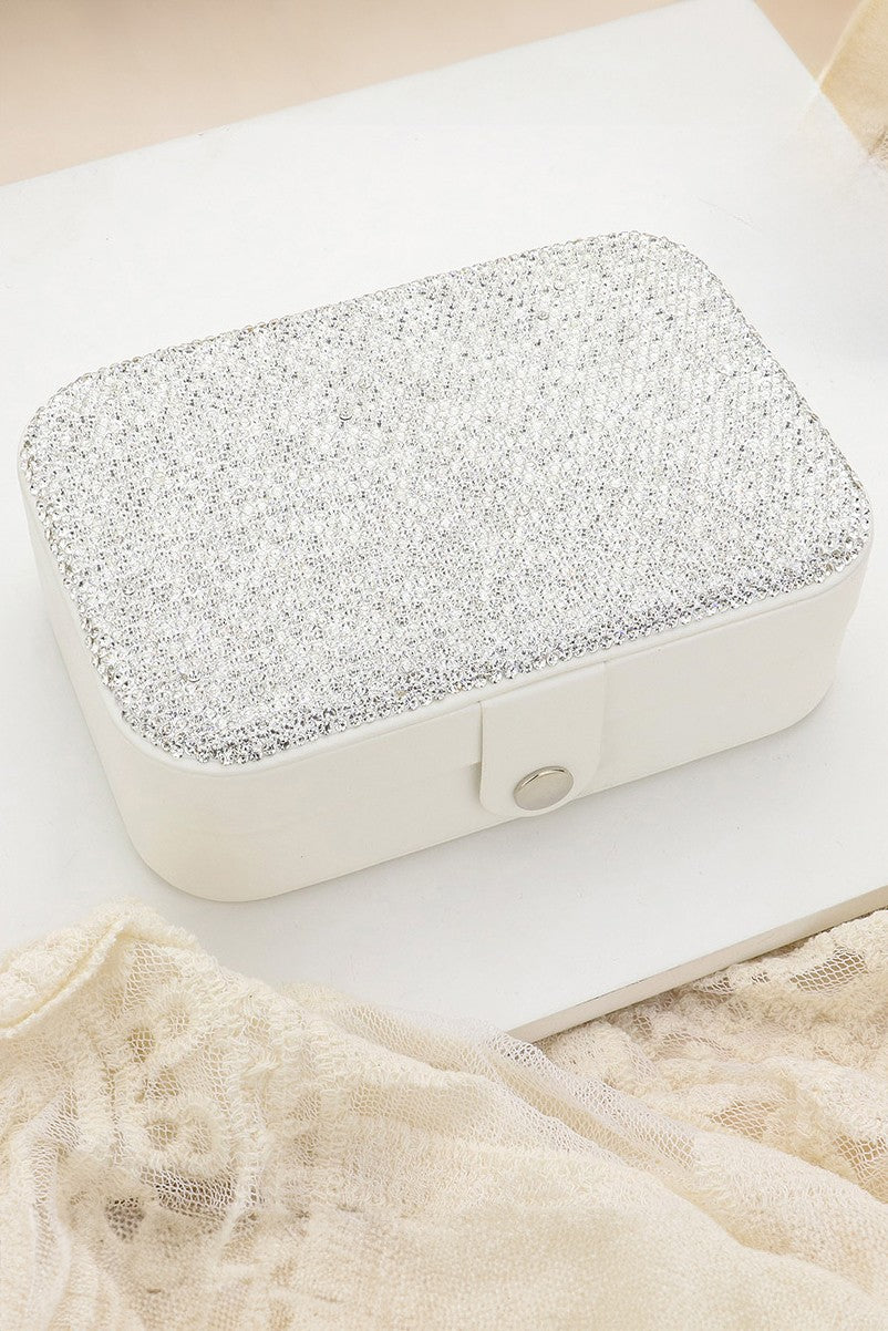 Bling Studded Faux Leather Portable Jewelry Box