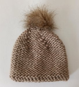 Chunky Knit Fur Pom Hat