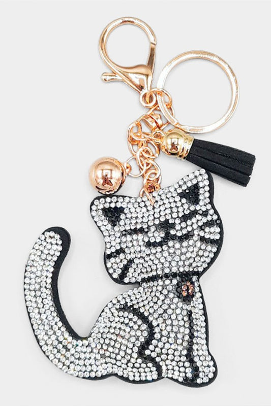 Bling Cat Tassel Keychain