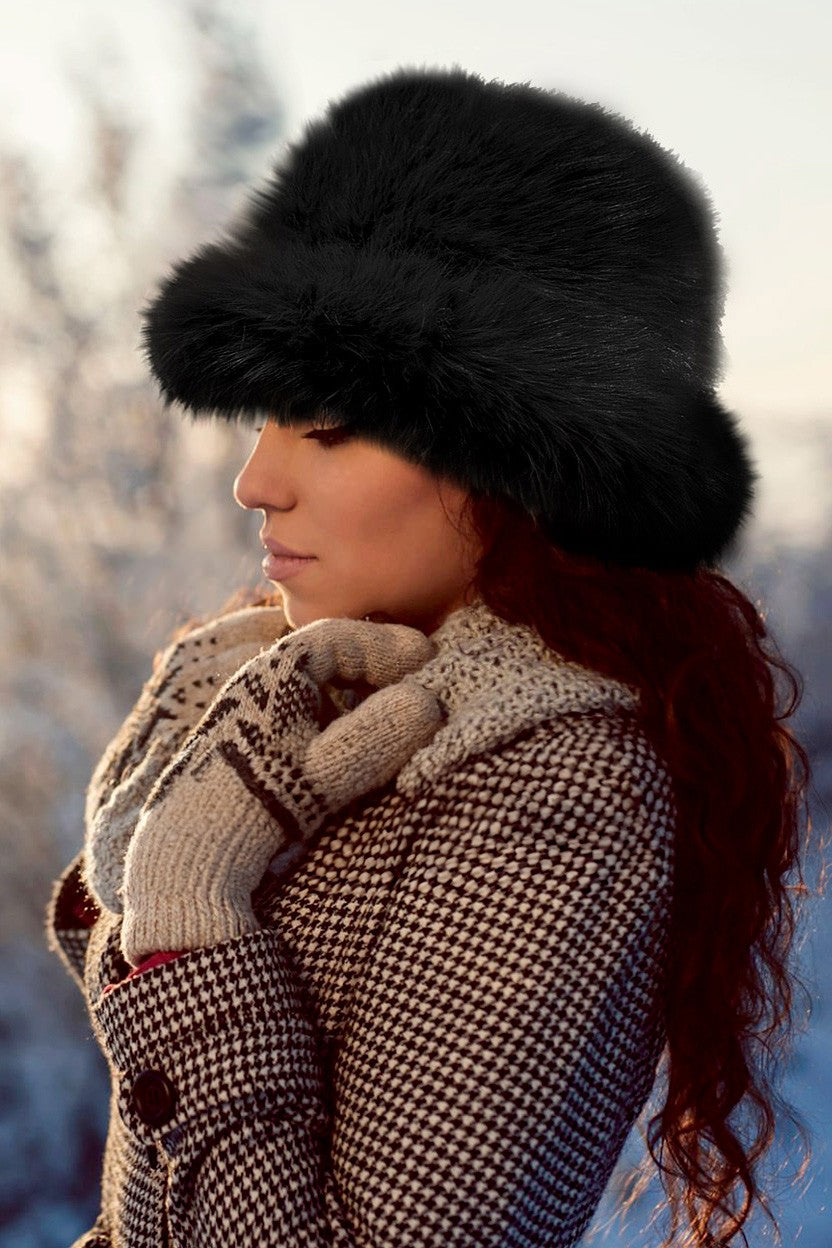 Fuzzy Faux Fur Bucket Hat