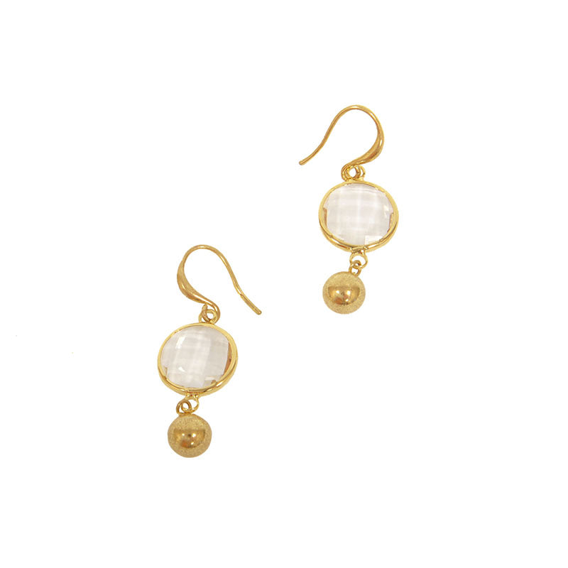 Crystal & Ball Drop Earrings