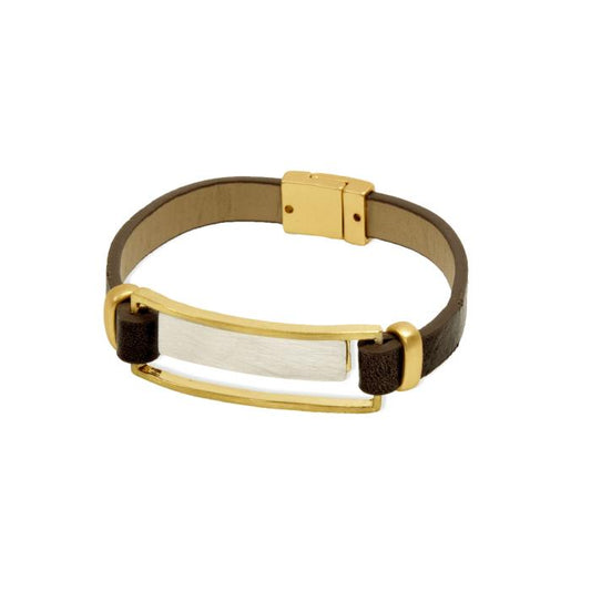 Leather Mixed Metal Bracelet