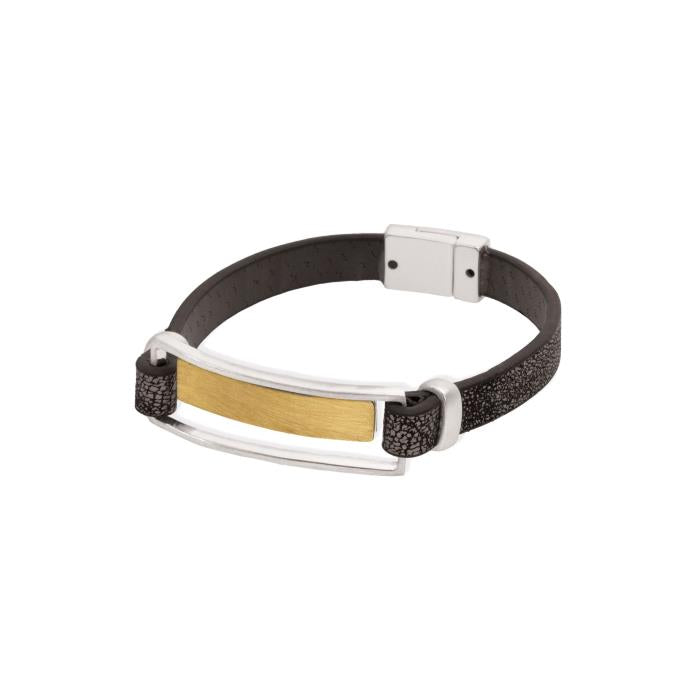 Leather Mixed Metal Bracelet
