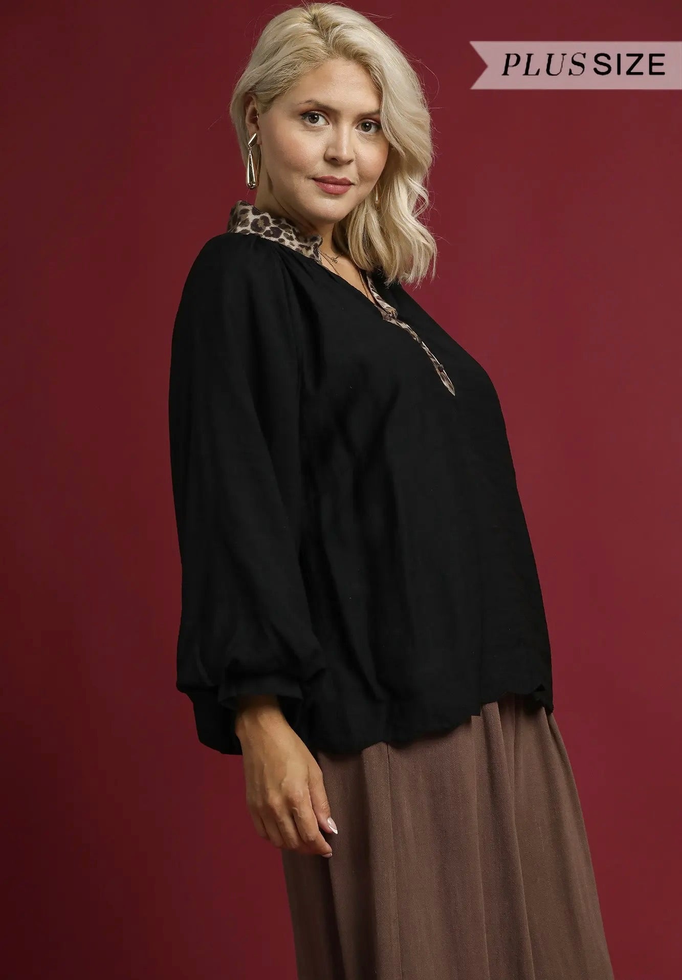 Wild Elegance Balloon Sleeve Blouse