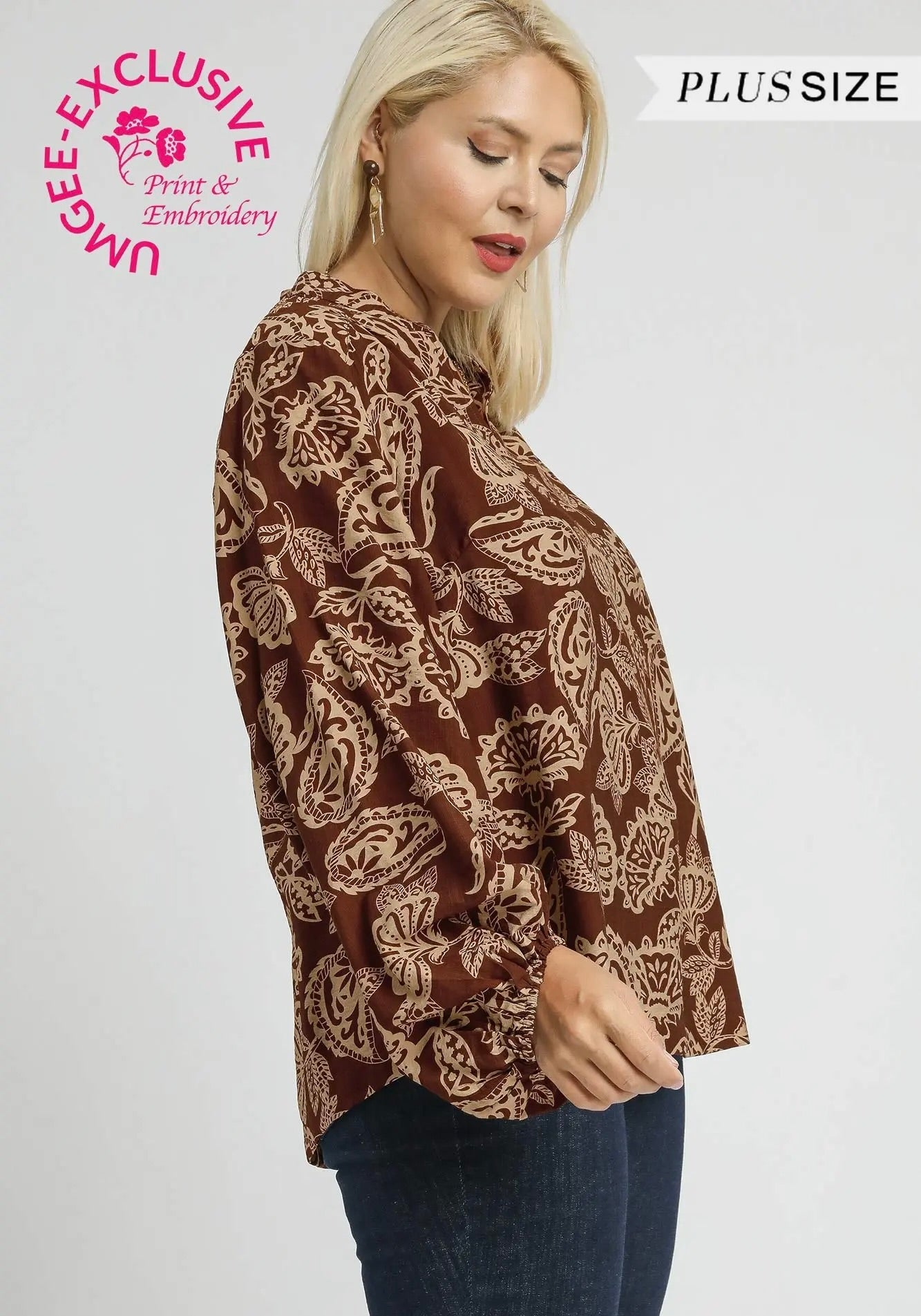 Artsy Vibes Two-Tone Blouse