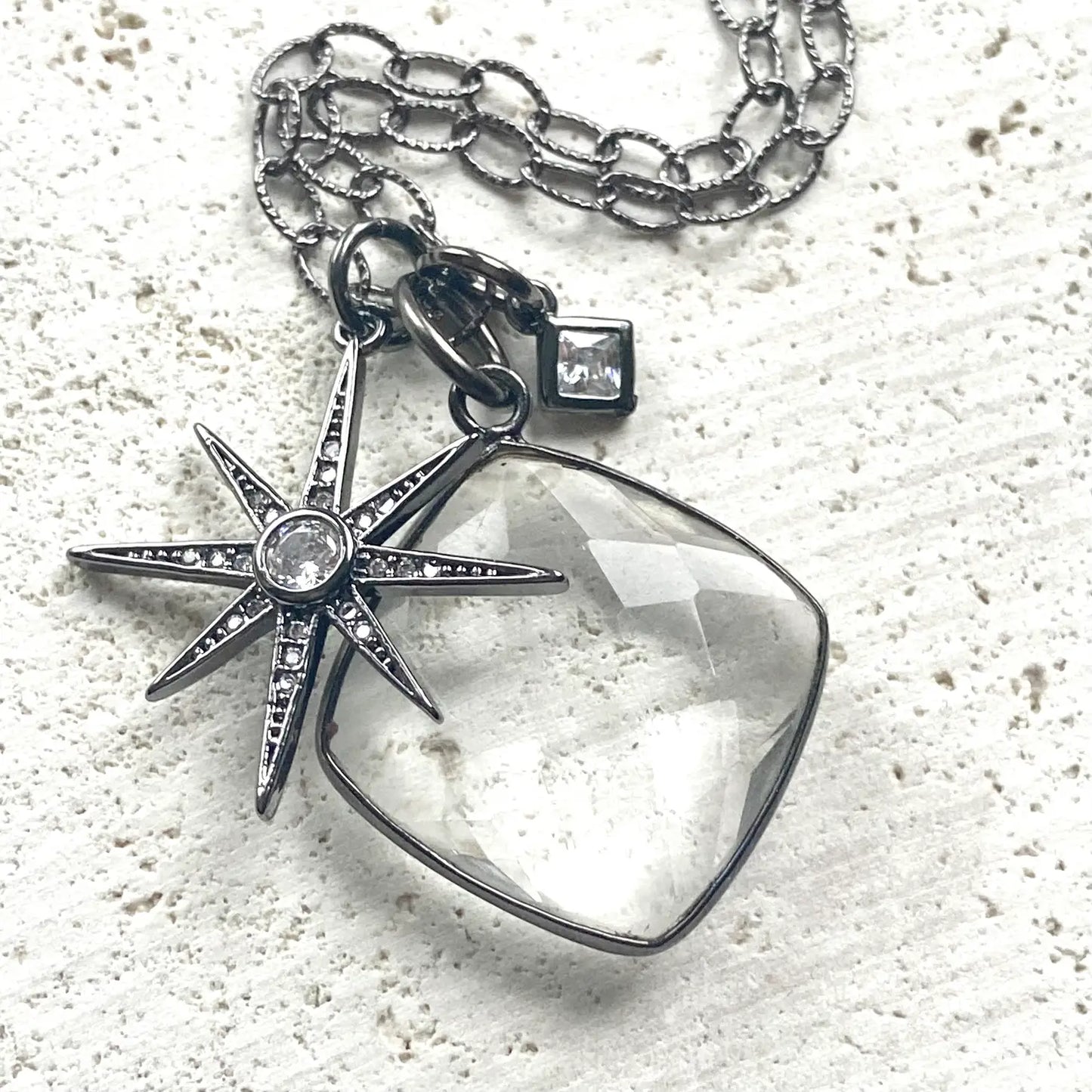 Edgy Crystal Cluster Necklace