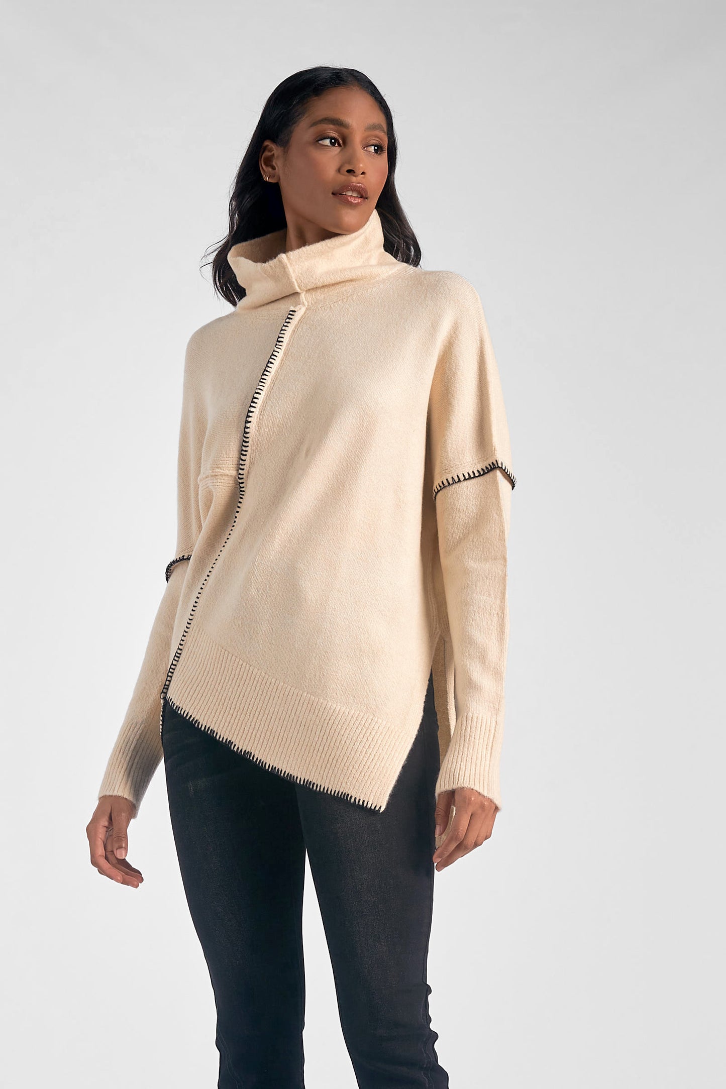 All Stitched Up Asymmetrical Sweater