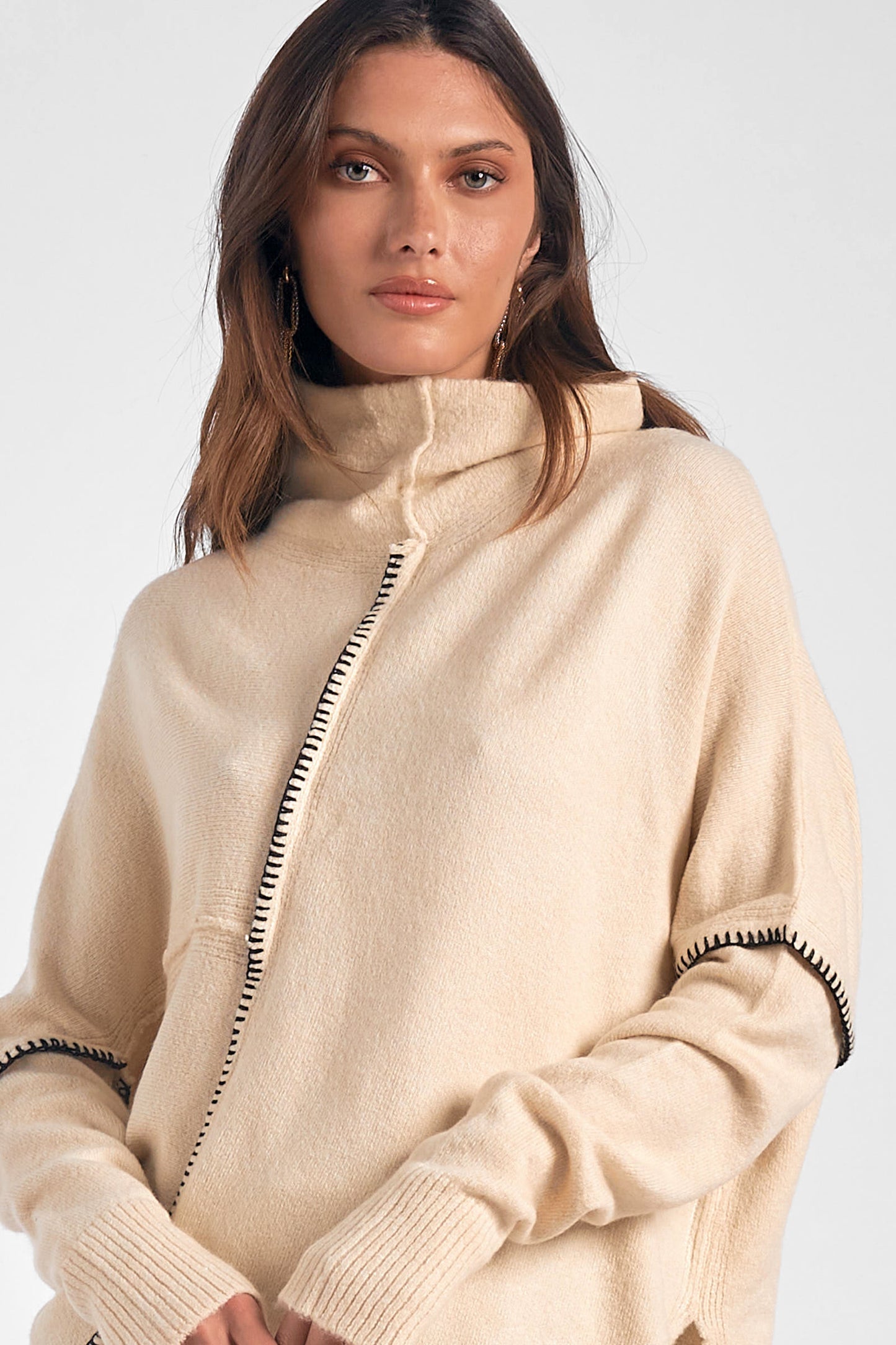 All Stitched Up Asymmetrical Sweater
