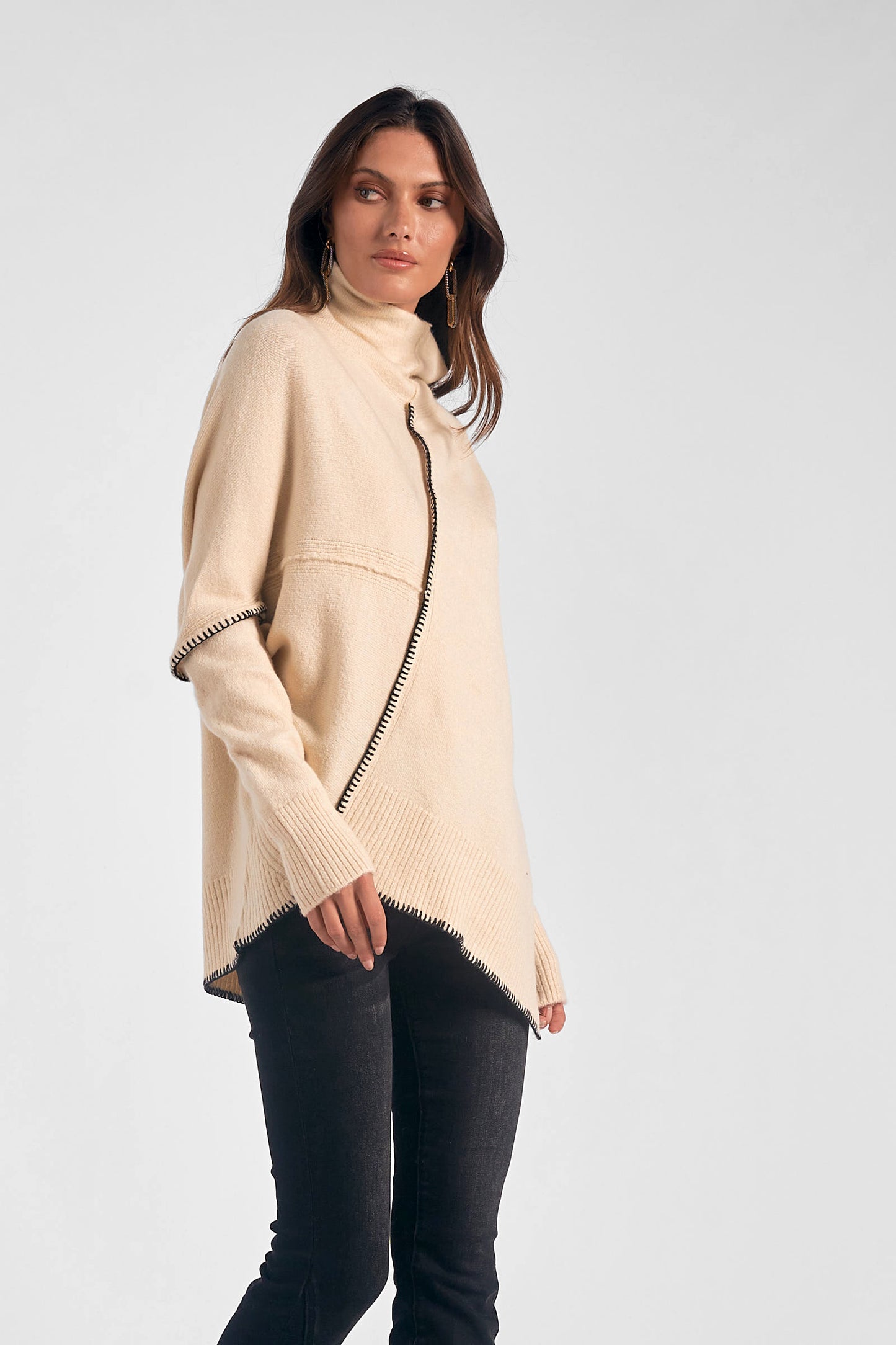 All Stitched Up Asymmetrical Sweater