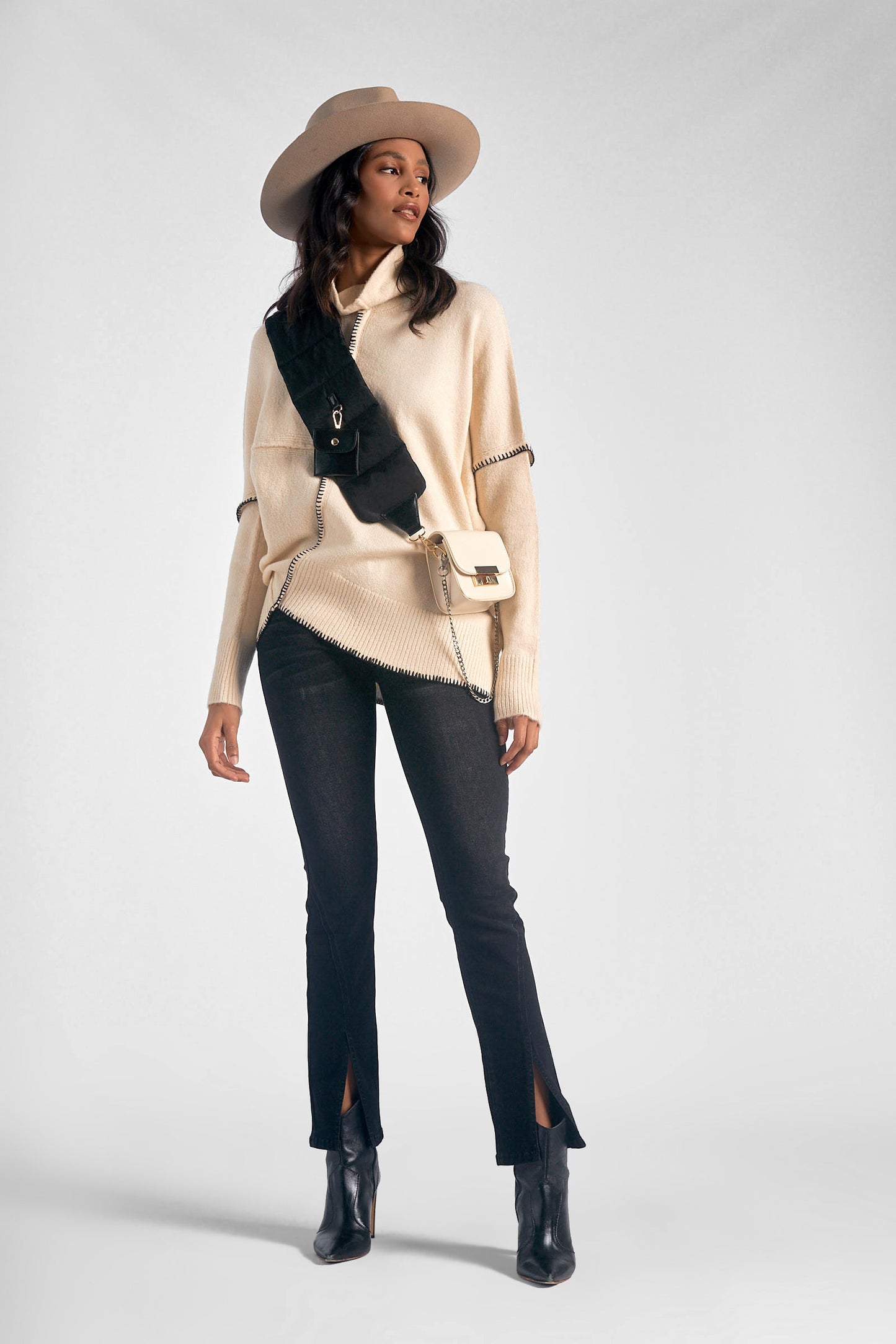 All Stitched Up Asymmetrical Sweater