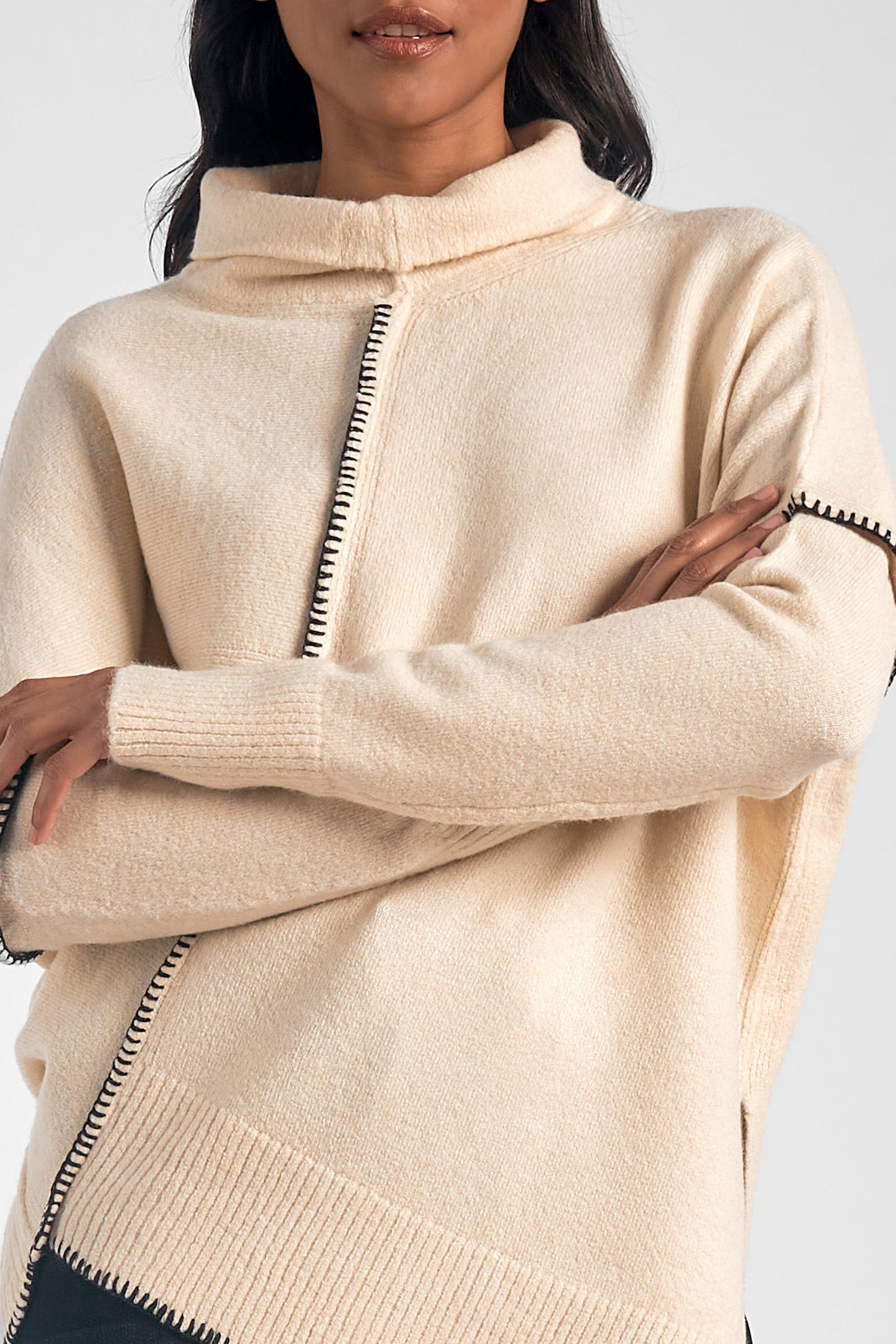 All Stitched Up Asymmetrical Sweater