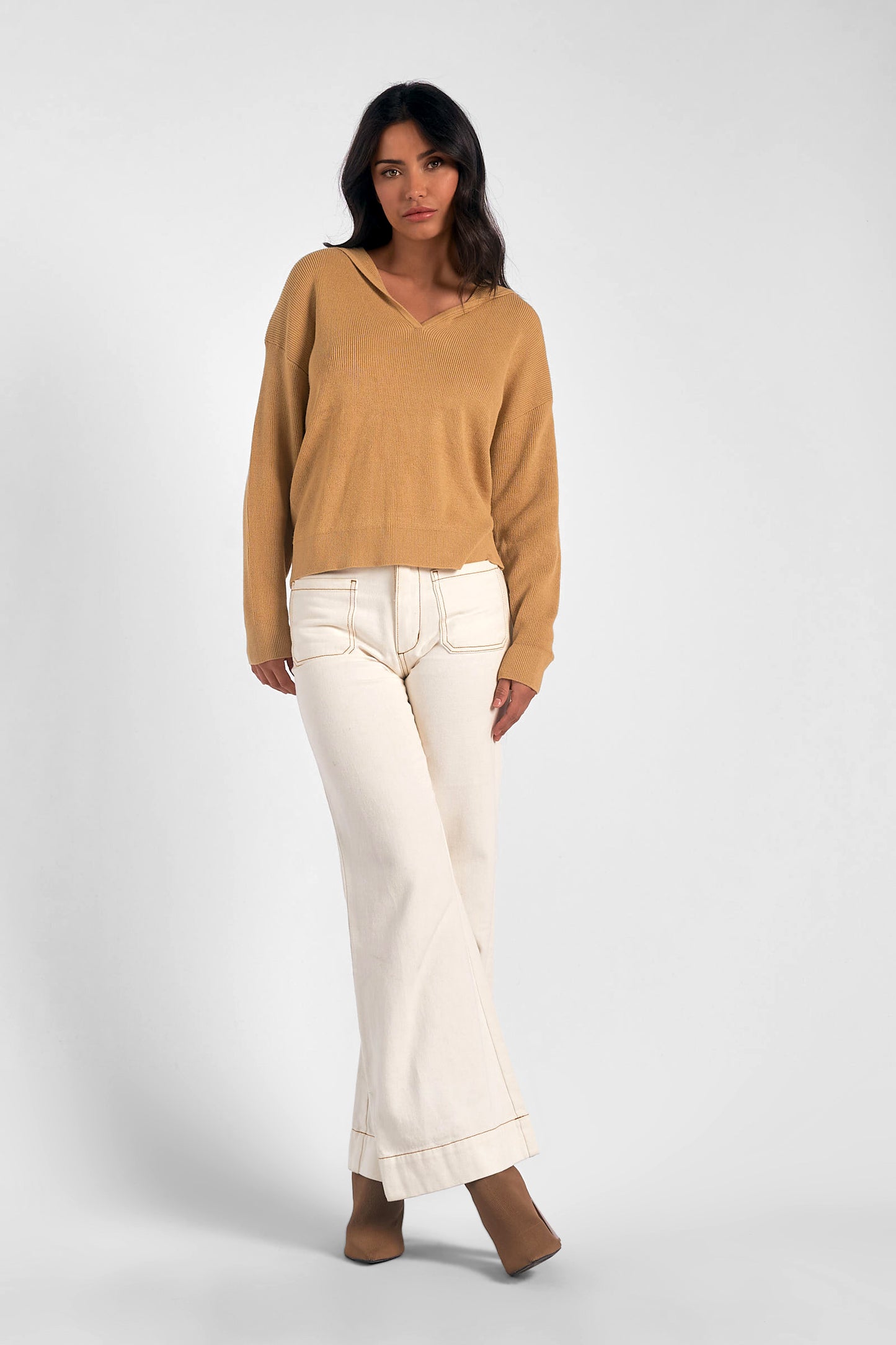 Deep V Hoodie Swaeter
