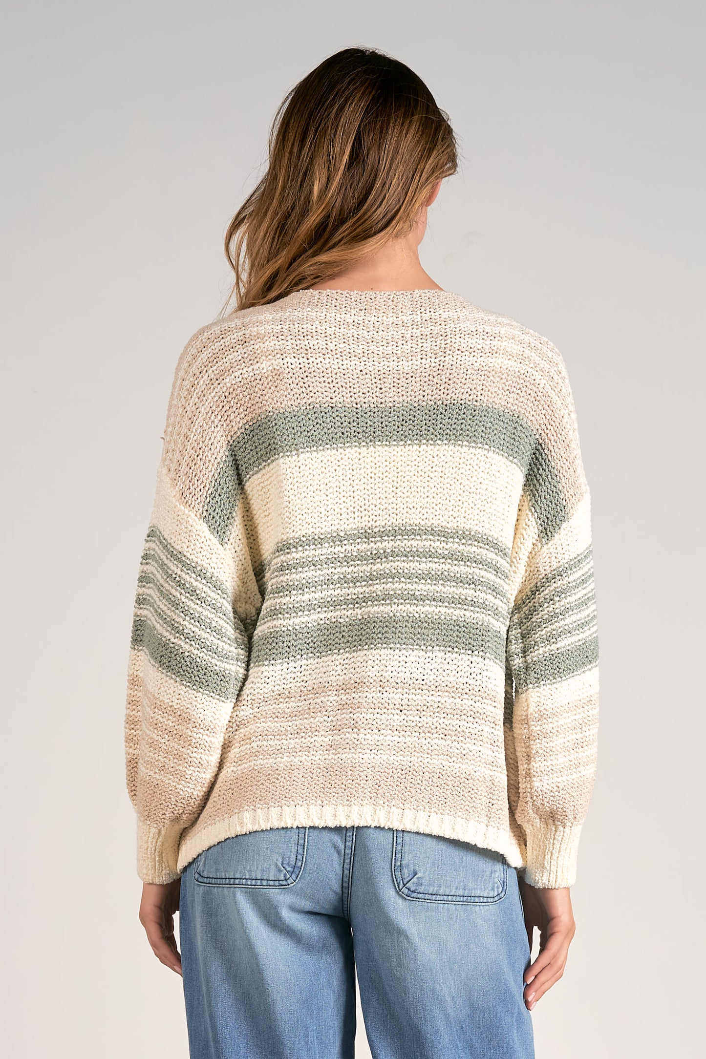 Sage Stripe Cardigan Sweater
