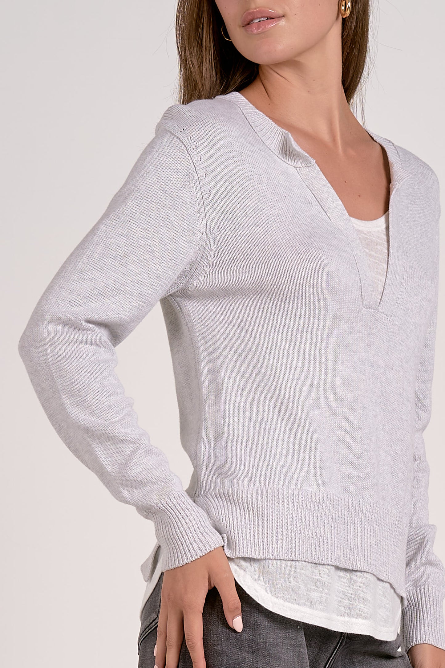 Layered V-Neck Sweater
