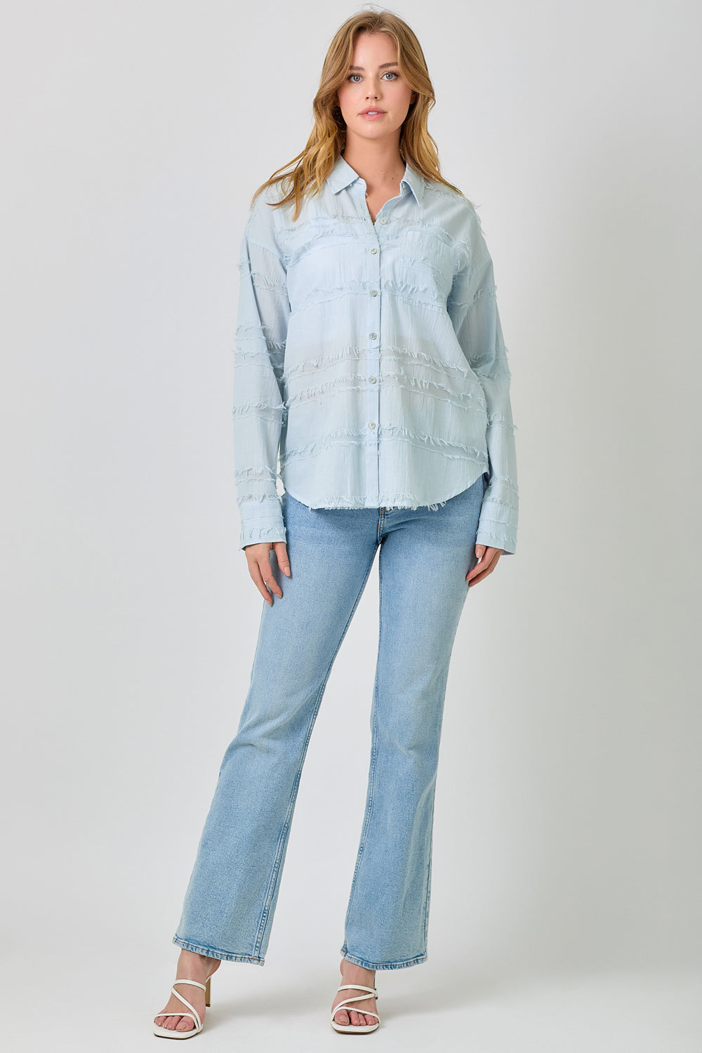 Button Down Textured Gauze Shirt