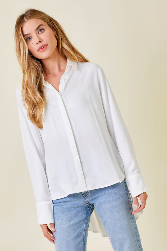 Peplum Back Satin Shirt