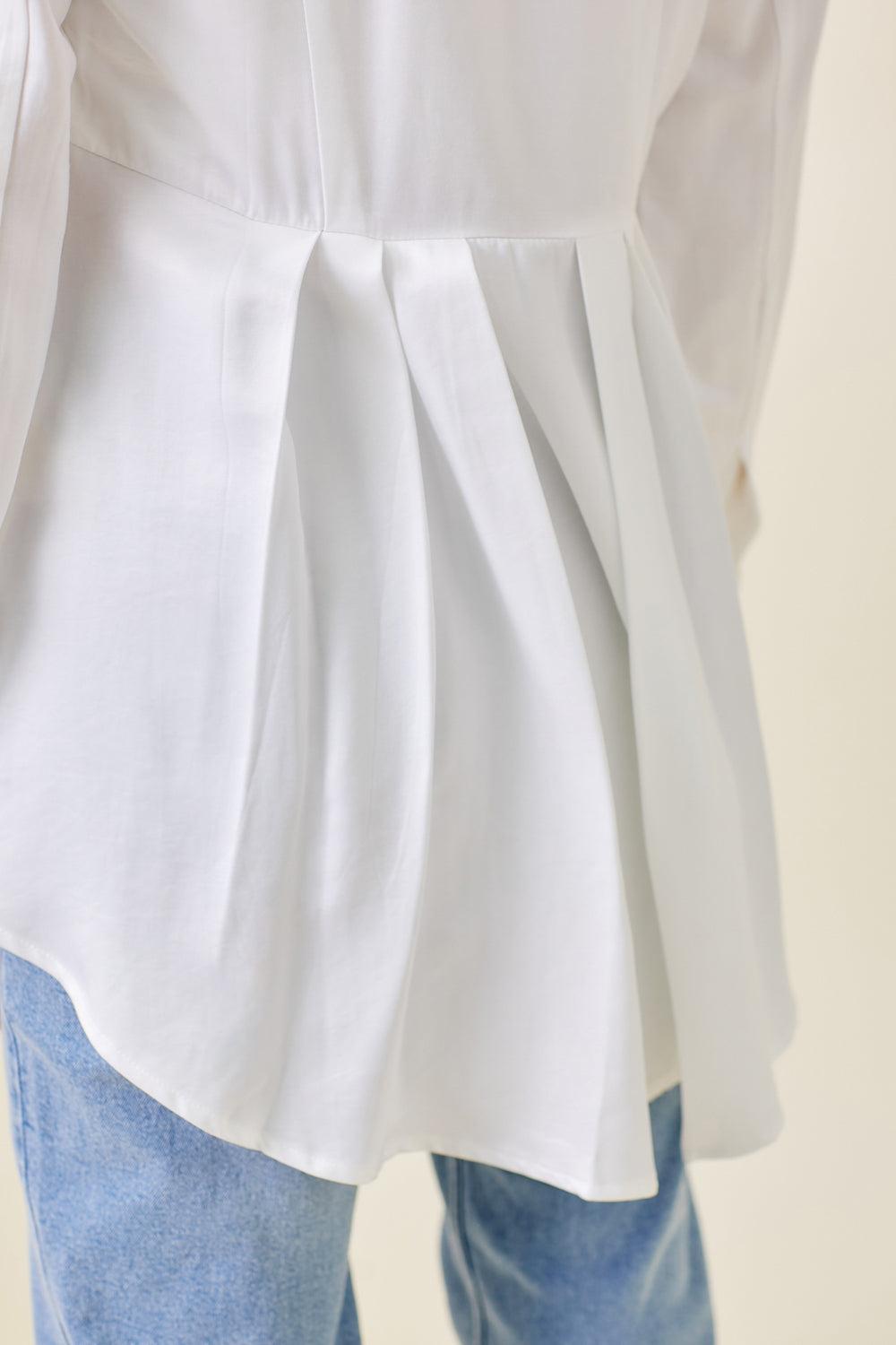 Peplum Back Satin Shirt