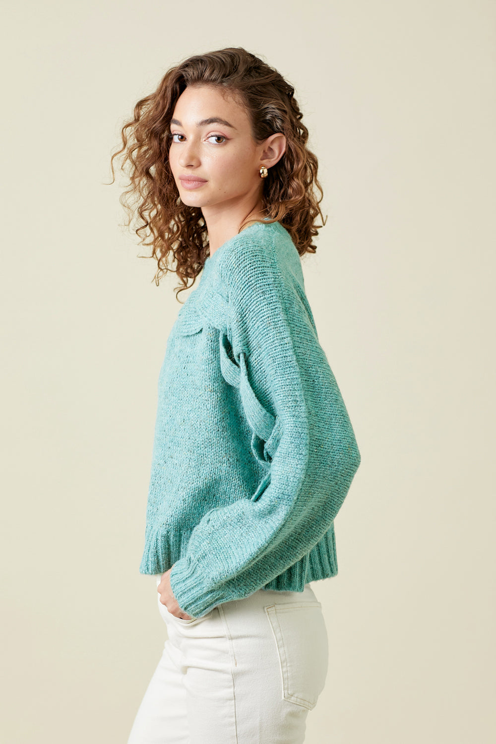 Seafoam Weave Detail Sweater