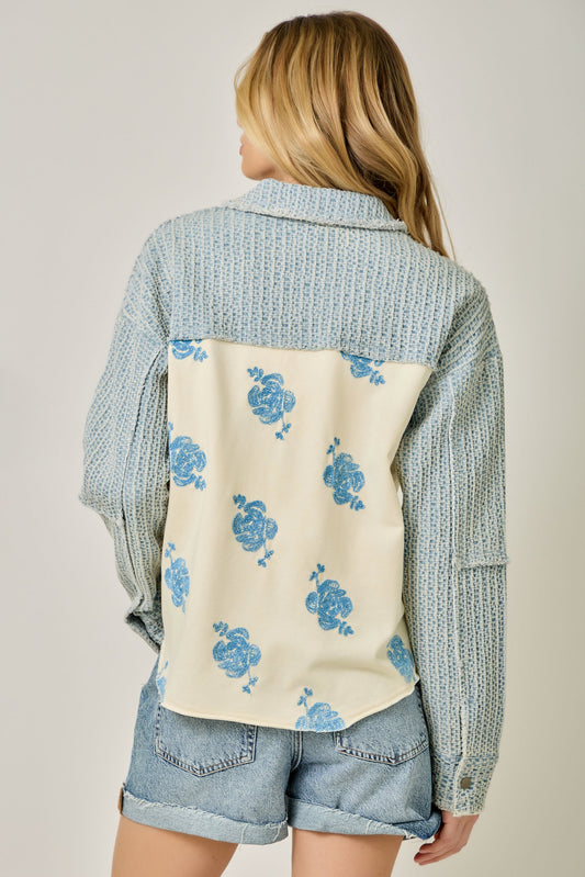 Wildflower Muse Mixed Denim Jacket