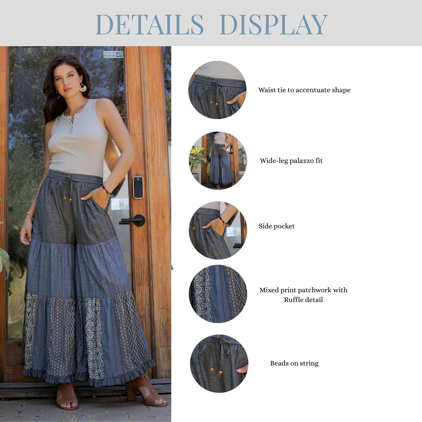 Runway-Ready Print Relaxed Drape Knit & Woven Pants