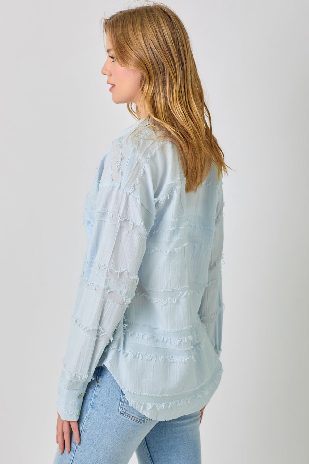 Button Down Textured Gauze Shirt