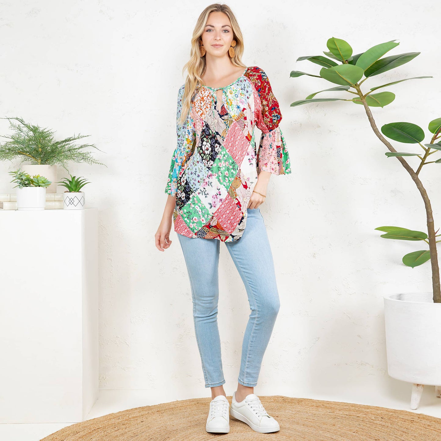 The Bohemian Patchwork Peasant Top
