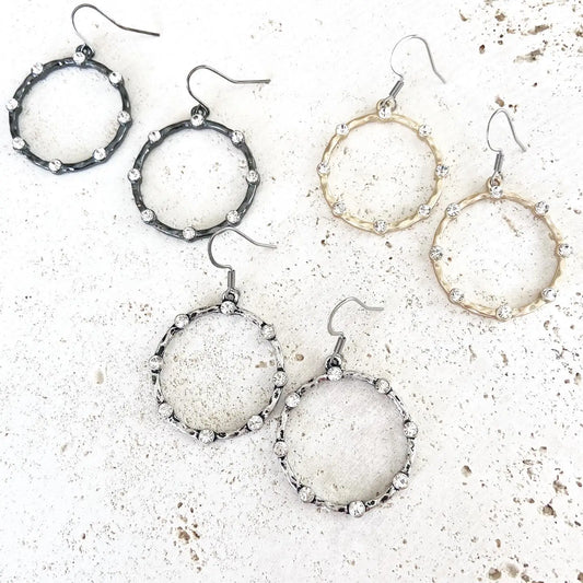 Edgy Crystal Hoop Earring