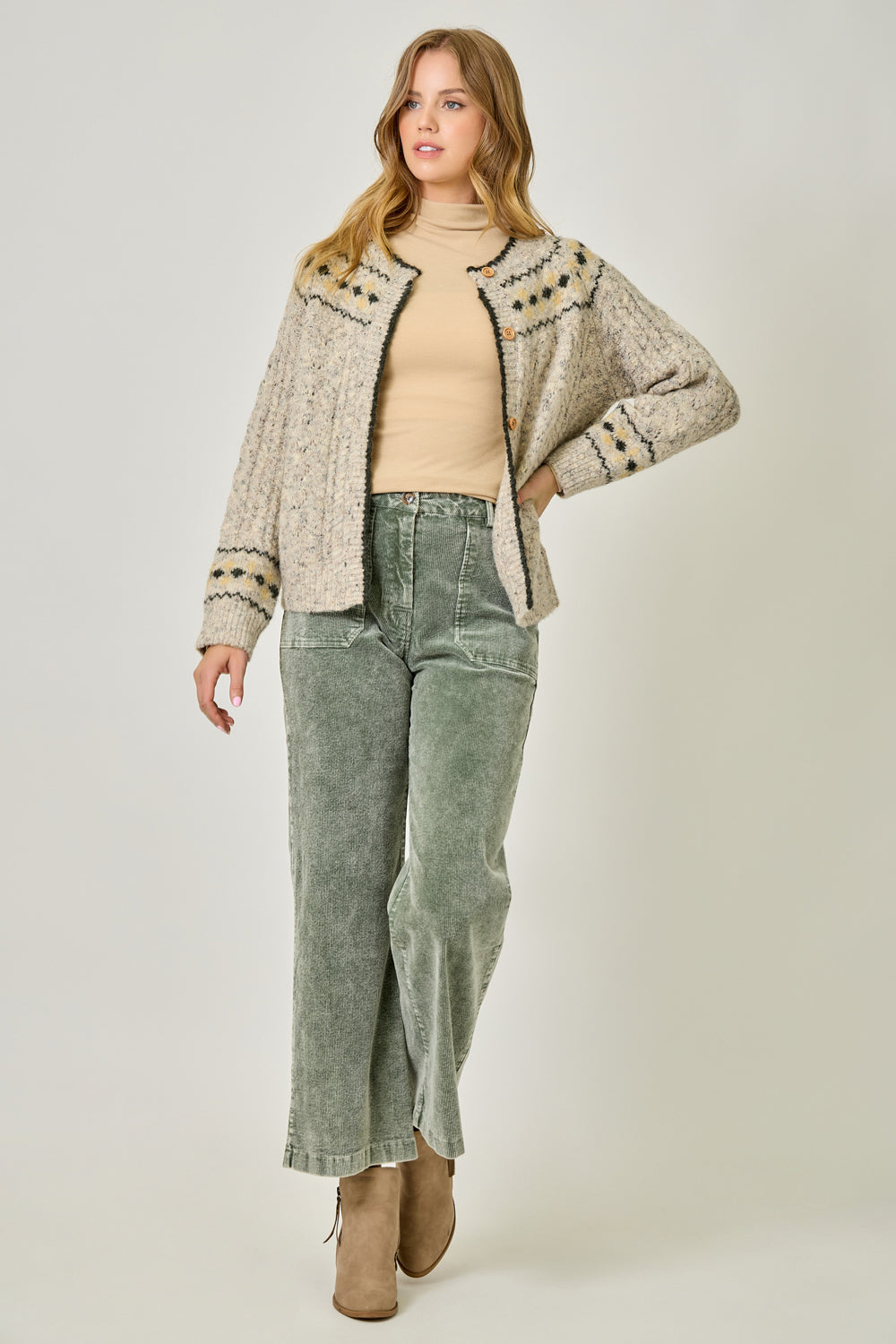 Fair Isle Cardigan Sweater