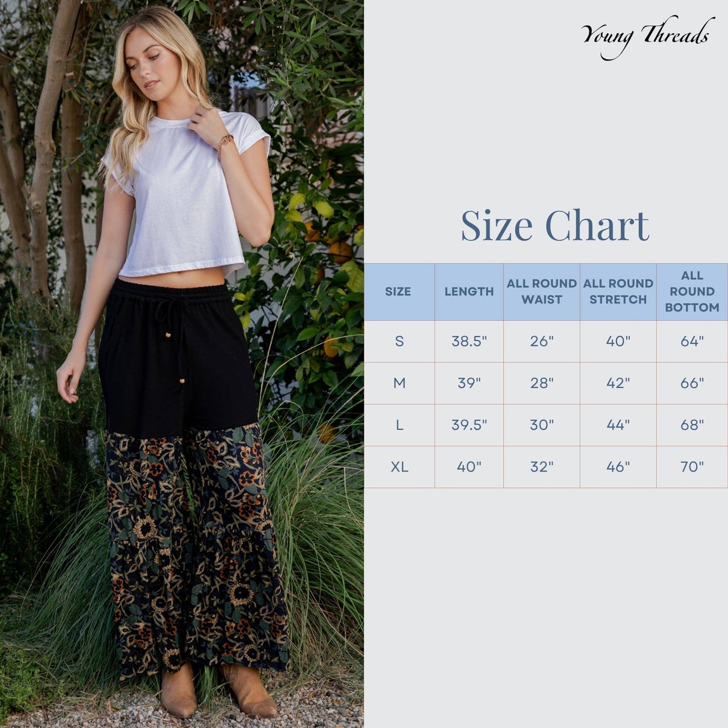Runway-Ready Print Relaxed Drape Knit & Woven Pants
