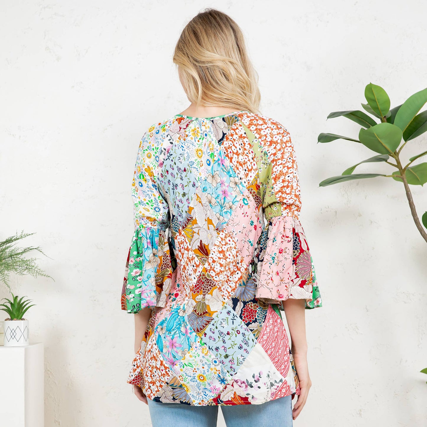 The Bohemian Patchwork Peasant Top