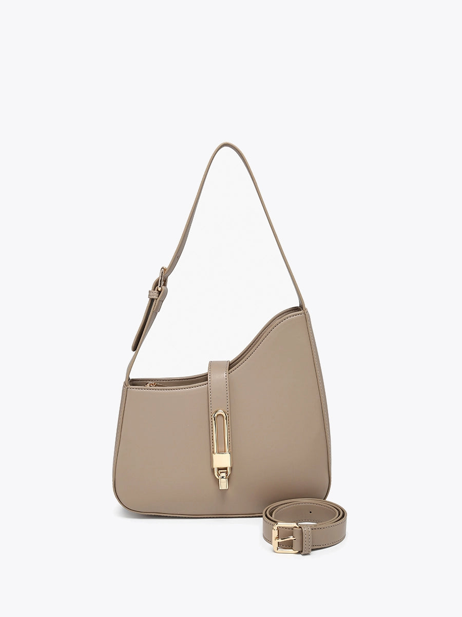 Lock Accent Havana Asymmetrical Shoulder Bag