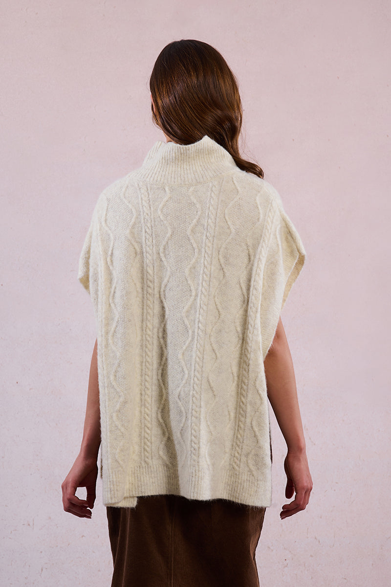 Cozy Chic Sleeveless Turtleneck Poncho