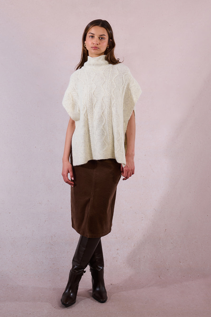 Cozy Chic Sleeveless Turtleneck Poncho