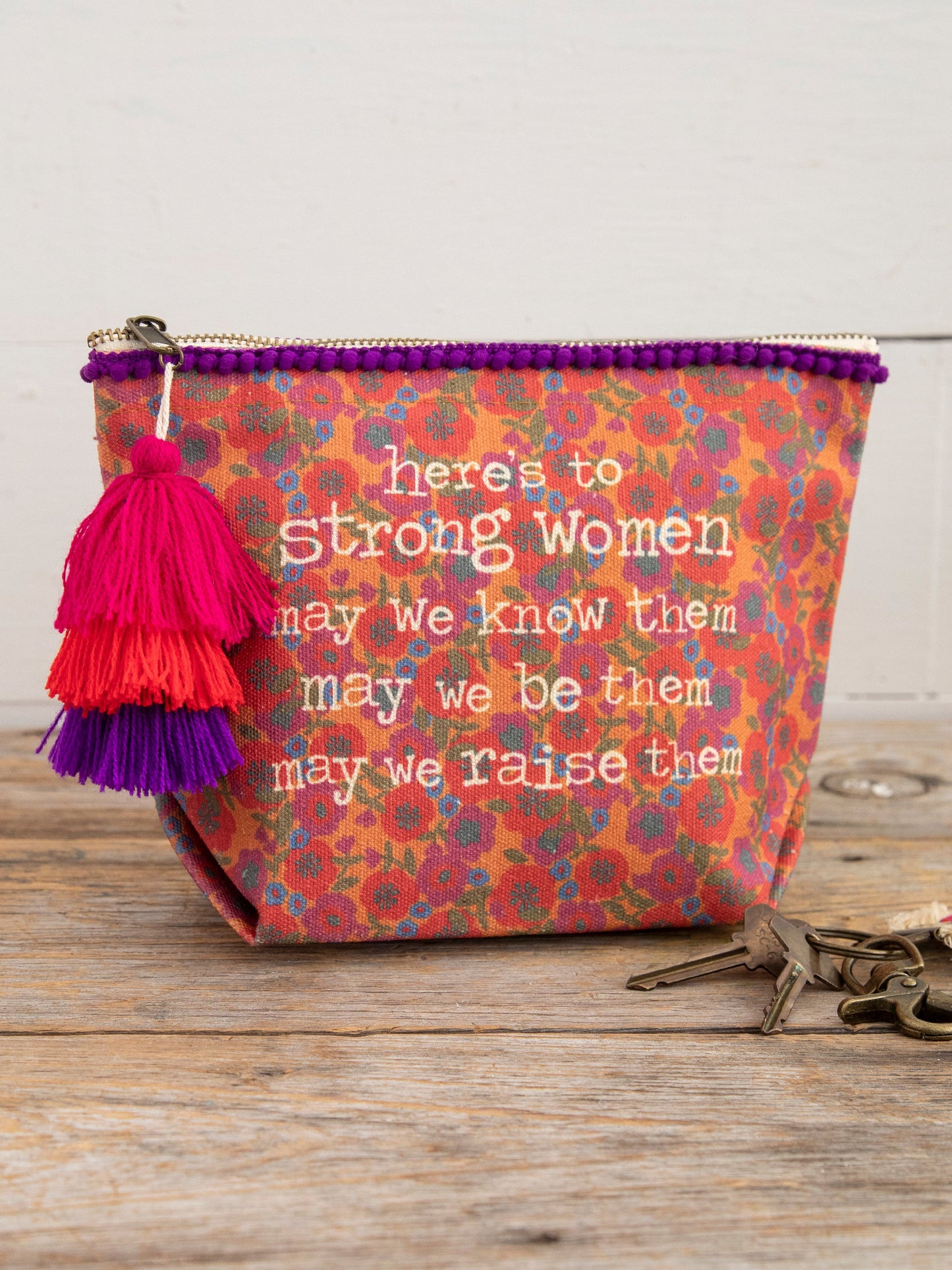 Strong Women Canvas Zip Pouch