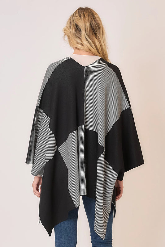 Luxe Layers Plaid Blanket Poncho