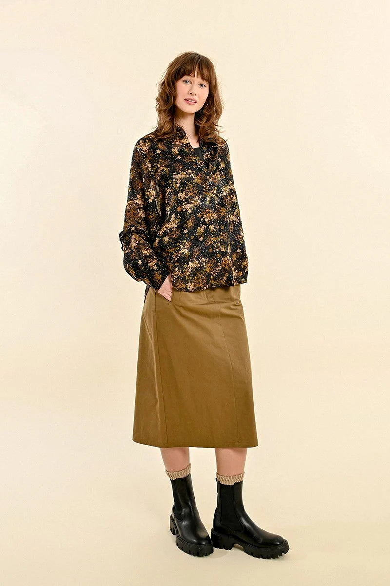 Black Ruby Floral Print Blouse Pizzazz Beloit