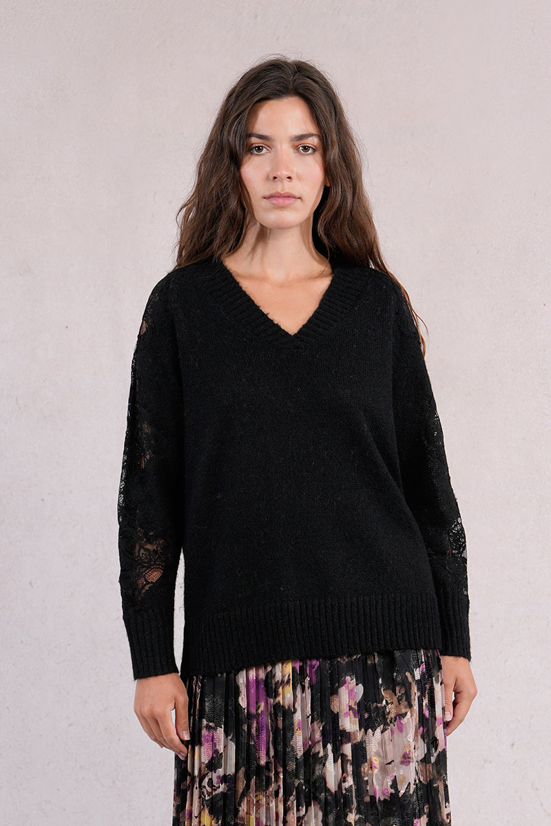 Lovely in Lace V-Neck Sweater