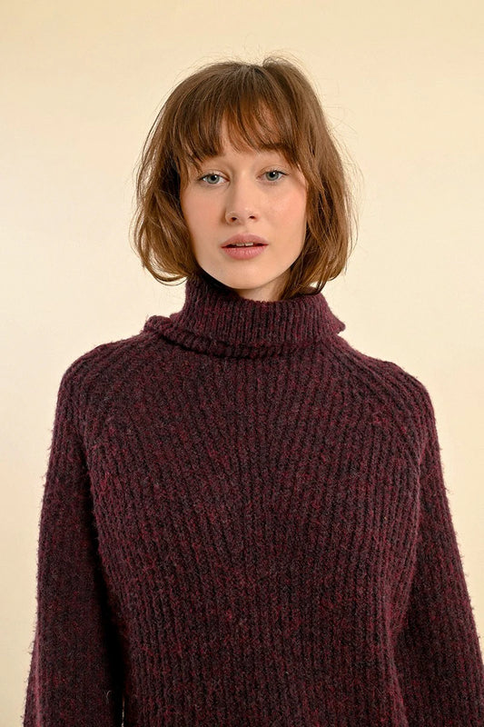 Chunky Twisted Knit Turtleneck Sweater